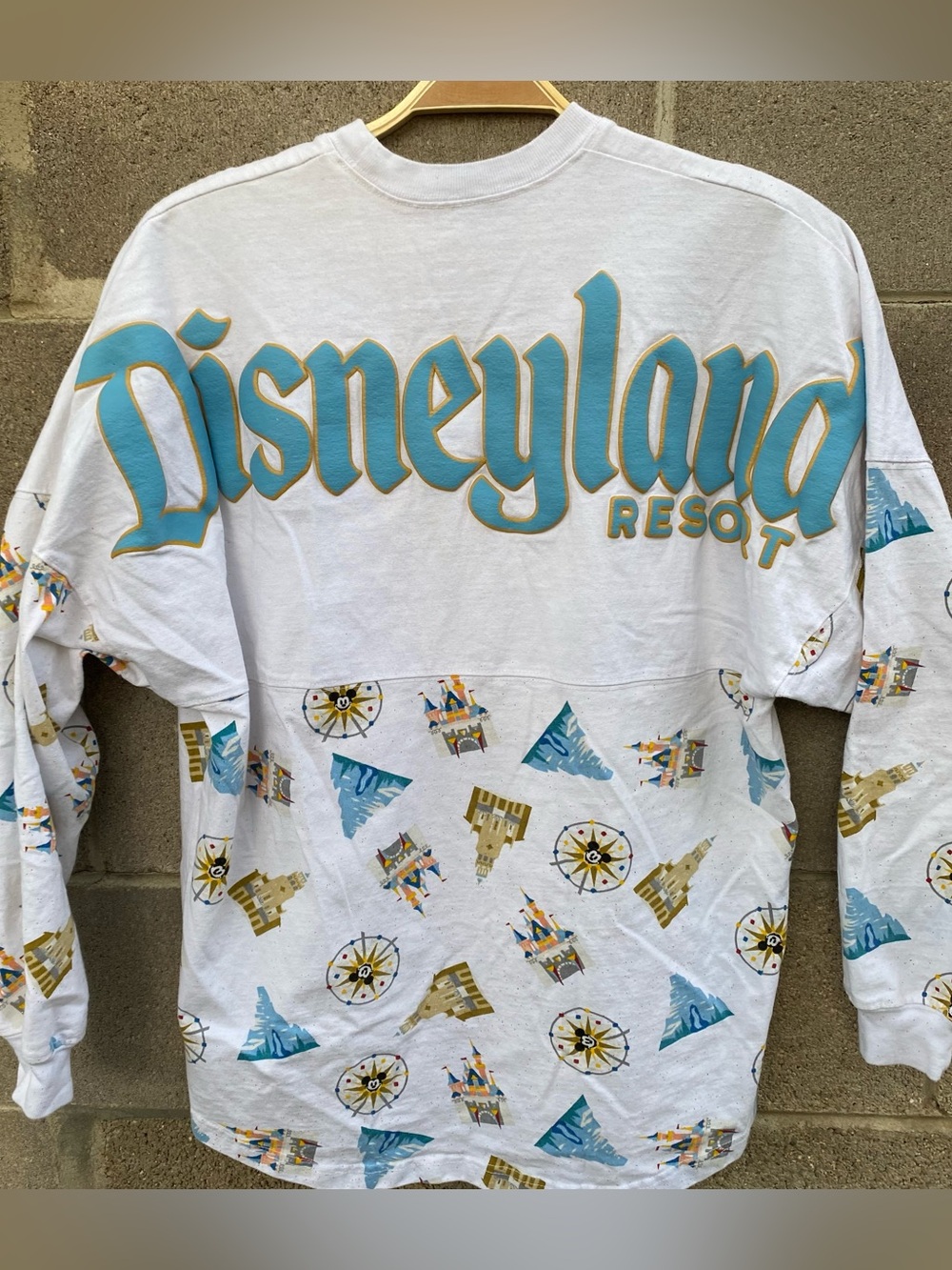 Disneyland Resort Icons Spirit Jersey Adult Small Attractions White Long Sleeve